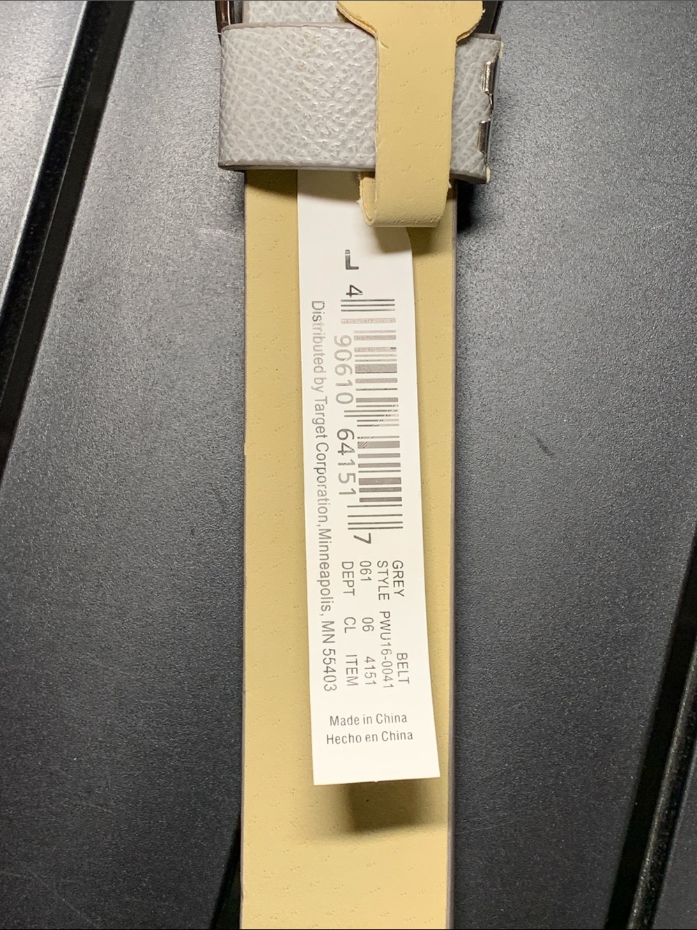 Merona Grey Belt Size L - Picture 9 of 12